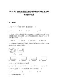 2025年广西壮族自治区崇左市宁明县中考三模九年级下数学试题（含答案解析）
