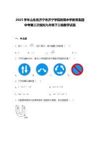 2025学年山东省济宁市济宁学院附属中学教育集团中考第三次模拟九年级下三模数学试题（含答案解析）