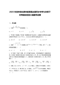 2025年吉林省松原市前郭县达里巴乡中学九年级下中考模拟检测三模数学试卷（含答案解析）
