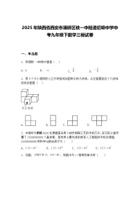 2025年陕西省西安市灞桥区铁一中陆港初级中学中考九年级下数学三模试卷（含答案解析）