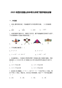 2025年四川省眉山市中考九年级下数学模拟试卷(含答案解析)
