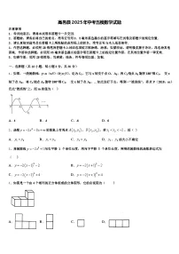 高邑县2025年中考五模数学试题含解析
