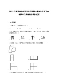 2025年天津市中新天津生态城第一中学九年级下中考第三次统练数学模拟试题（含答案解析）