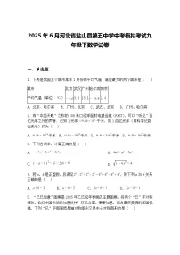 2025年6月河北省盐山县第五中学中考模拟考试九年级下数学试卷(含答案解析)