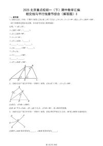 2025北京重点校初一（下）期中数学汇编：相交线与平行线章节综合（解答题）3