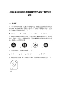 2025年山东省菏泽市郓城县中考九年级下数学模拟试题一（含答案解析）