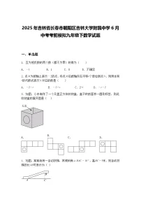 2025年吉林省长春市朝阳区吉林大学附属中学6月中考考前模拟九年级下数学试题（含答案解析）