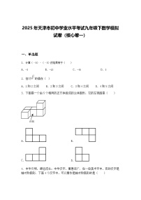 2025年天津市初中学业水平考试九年级下数学模拟试卷（核心卷一）（含答案解析）