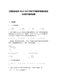 江西省吉安市2024-2025学年下学期学考模拟考试九年级下数学试卷（含答案解析）