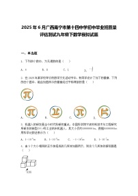 2025年6月广西南宁市第十四中学初中毕业班质量评估测试九年级下数学模拟试题（含答案解析）