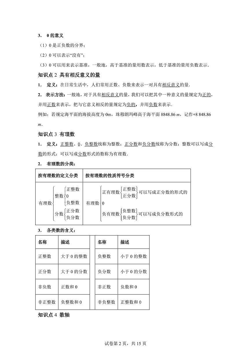 第一章有理数(举一反三讲义)数学(浙教版2024)七年级上学期(含答案)第2页