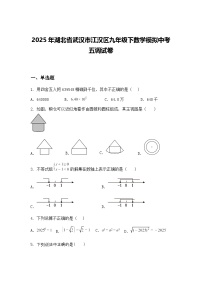 2025年湖北省武汉市江汉区九年级下数学模拟中考五调试卷（含答案解析）