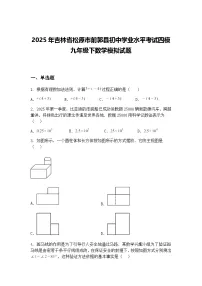 2025年吉林省松原市前郭县初中学业水平考试四模九年级下数学模拟试题(含答案解析)