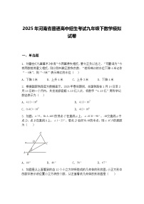 2025年河南省普通高中招生考试九年级下数学模拟试卷（含答案解析）