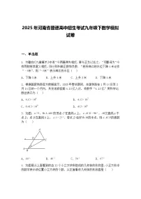 2025年河南省普通高中招生考试九年级下数学模拟试卷(含答案解析)