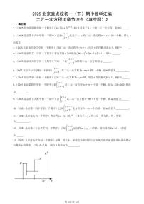 2025北京重点校初一(下)期中数学汇编:二元一次方程组章节综合(填空题)2