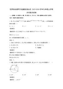 甘肃省武威市天祝藏族自治县2025-2026学年九年级上学期月考数学试卷（解析版）