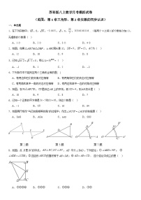 苏科版八上数学月考模拟试卷1（范围：第1、2章）（含答案）