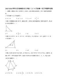 2025-2026学年江苏省南京市九年级（上）9月份第一次月考数学试卷-自定义类型