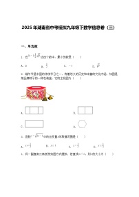 2025年湖南省中考模拟九年级下数学信息卷（三）（含答案解析）