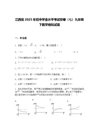 江西省2025年初中学业水平考试样卷（七）九年级下数学模拟试题（含答案解析）