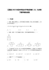 江西省2025年初中学业水平考试样卷（六）九年级下数学模拟试题（含答案解析）