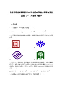 山东省枣庄市滕州市2025年初中学业水平考试模拟试题(一)九年级下数学(含答案解析)