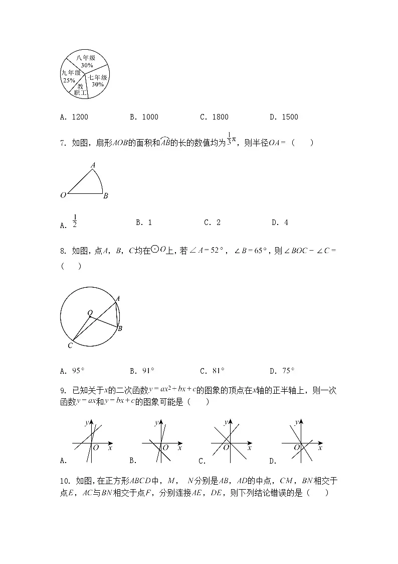 2025年安徽省六安市金寨县中考质量调研九年级下数学模拟试卷(含答案解析)第2页