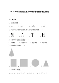 2025年湖北省武汉市九年级下中考数学模拟试题（含答案解析）