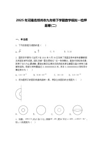 2025年河南省郑州市九年级下学期数学模拟一检押题卷(二）（含答案解析）