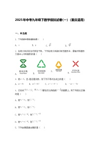 2025年中考九年级下数学模拟试卷（一）（重庆适用）（含答案解析）