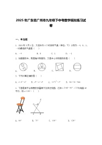 2025年广东省广州市九年级下中考数学模拟练习试卷（含答案解析）