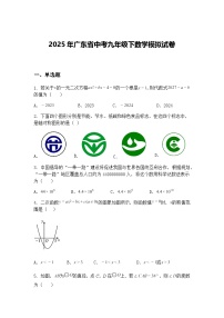 2025年广东省中考九年级下数学模拟试卷（含答案解析）