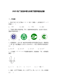 2025年广东省中考九年级下数学模拟试卷（含答案解析）