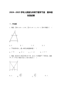 2024--2025学年人教版九年级下数学下册 期中模拟测试卷（含答案解析）