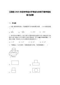 江西省2025年初中学业水平考试九年级下数学模拟练习试卷（含答案解析）
