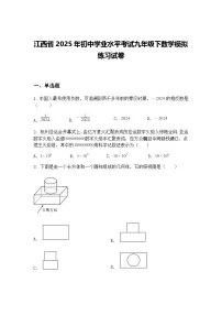 江西省2025年初中学业水平考试九年级下数学模拟练习试卷（含答案解析）