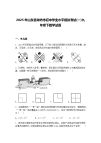 2025年山东省潍坊市初中学业水平模拟考试(一)九年级下数学试题（含答案解析）