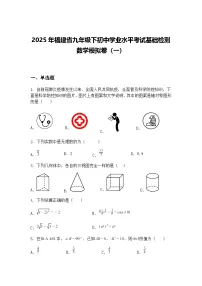2025年福建省九年级下初中学业水平考试基础检测数学模拟卷(一)(含答案解析)