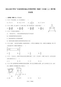 2024-2025学年深圳市南山外国语学校集团九年级上学期期中数学试卷及答案