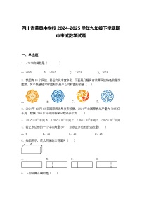 四川省荣县中学校2024-2025学年九年级下学期期中考试数学试题（含答案解析）