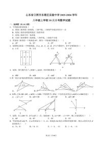 山东省日照市东港区实验中学2025-2026学年八年级上学期10月月考数学试题