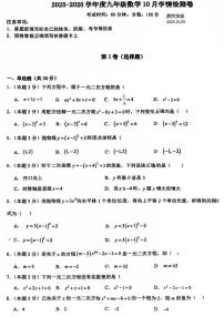 山东省临沂滨河实验学校2025--2026学年九年级上学期数学月考卷（10月份）