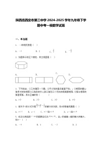 陕西省西安市第三中学2024-2025学年九年级下学期中考一模数学试题（含答案解析）