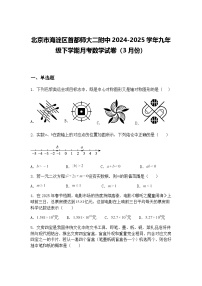 北京市海淀区首都师大二附中2024-2025学年九年级下学期月考数学试卷（3月份）（含答案解析）