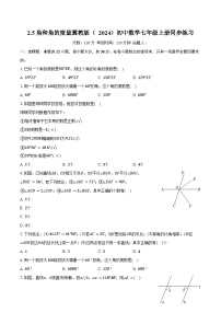 冀教版（2024）七年级上册（2024）角和角的度量优秀课后测评
