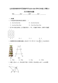 2025-2026学年山东省济南市市中区实验中学九年级上学期10月月考数学试题