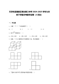 天津市滨海新区塘沽第三中学2024-2025学年九年级下学期月考数学试卷（3月份）（含答案解析）