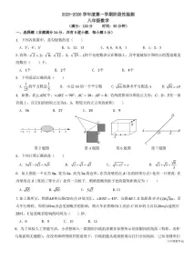 山东省青岛市青岛大学附属中学2025-2026学年上学期八年级第一次月考数学试题