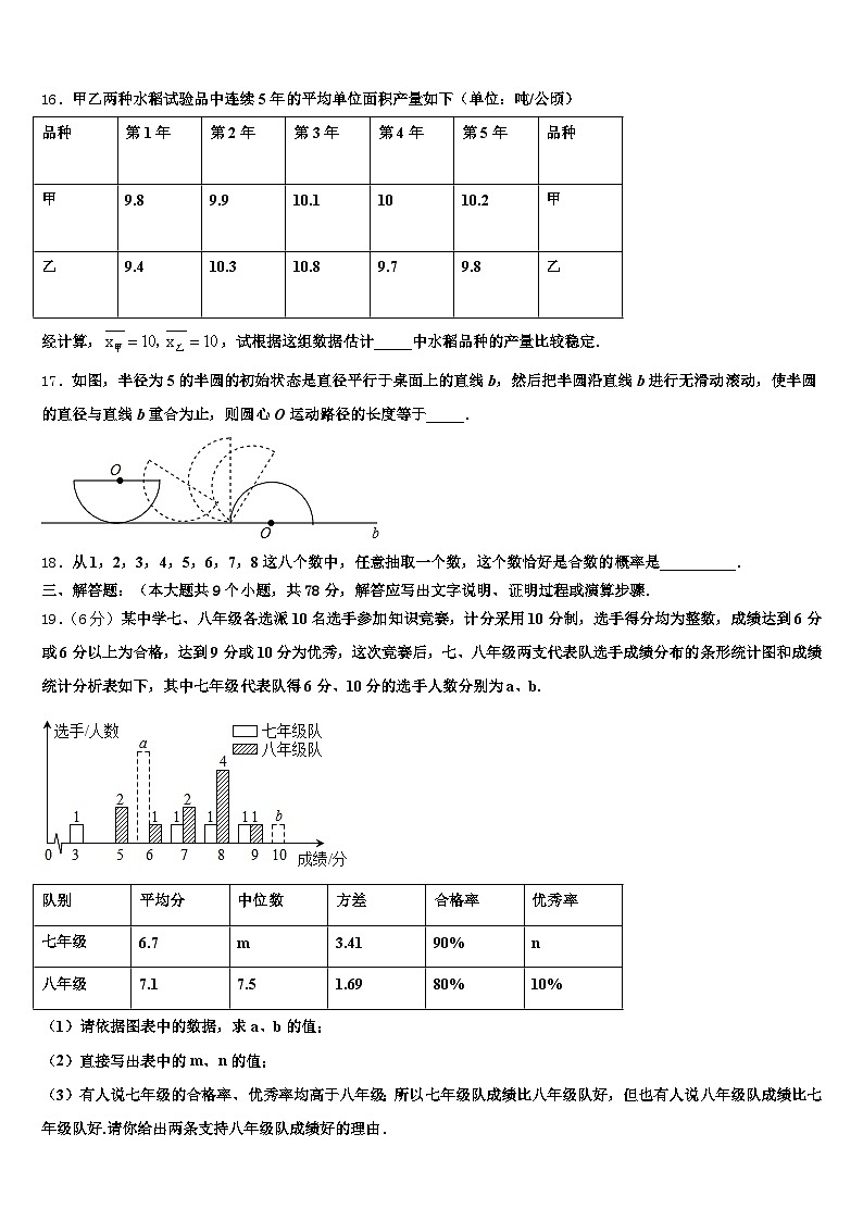 2025届永州市江华瑶族自治县中考数学全真模拟试卷含解析第3页